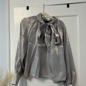 Lulu's Shimmering Silver Blouse